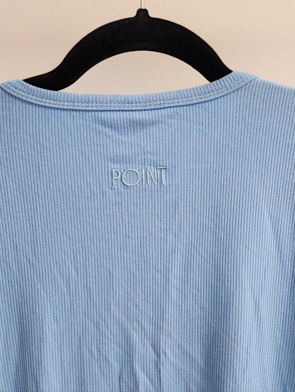 NWT Point Ruched Top - Light Blue - Picture 2 of 4